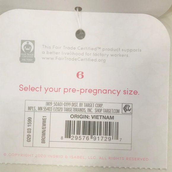 Isabel Maternity Ingrid/Isabel Women's Size 6 Side Panel Brown Carpenter Short - Picture 4 of 16